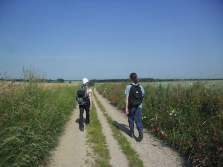 op weg naar huis