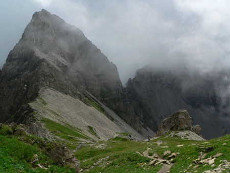 Bunderspitz in de wolken