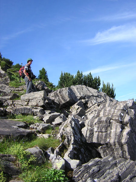 apart gelaagde rotsblokken
