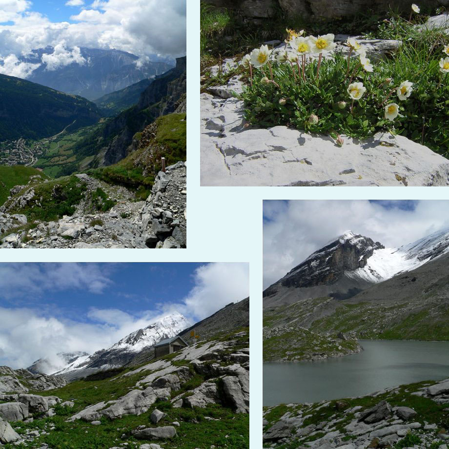 blik op Leukerbad, achtster, Altels, Daubensee