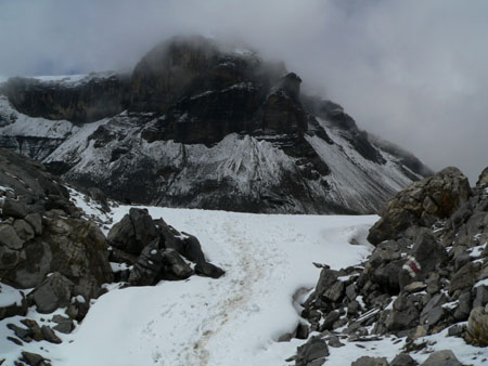 verse sneeuw op de Rote Chumme