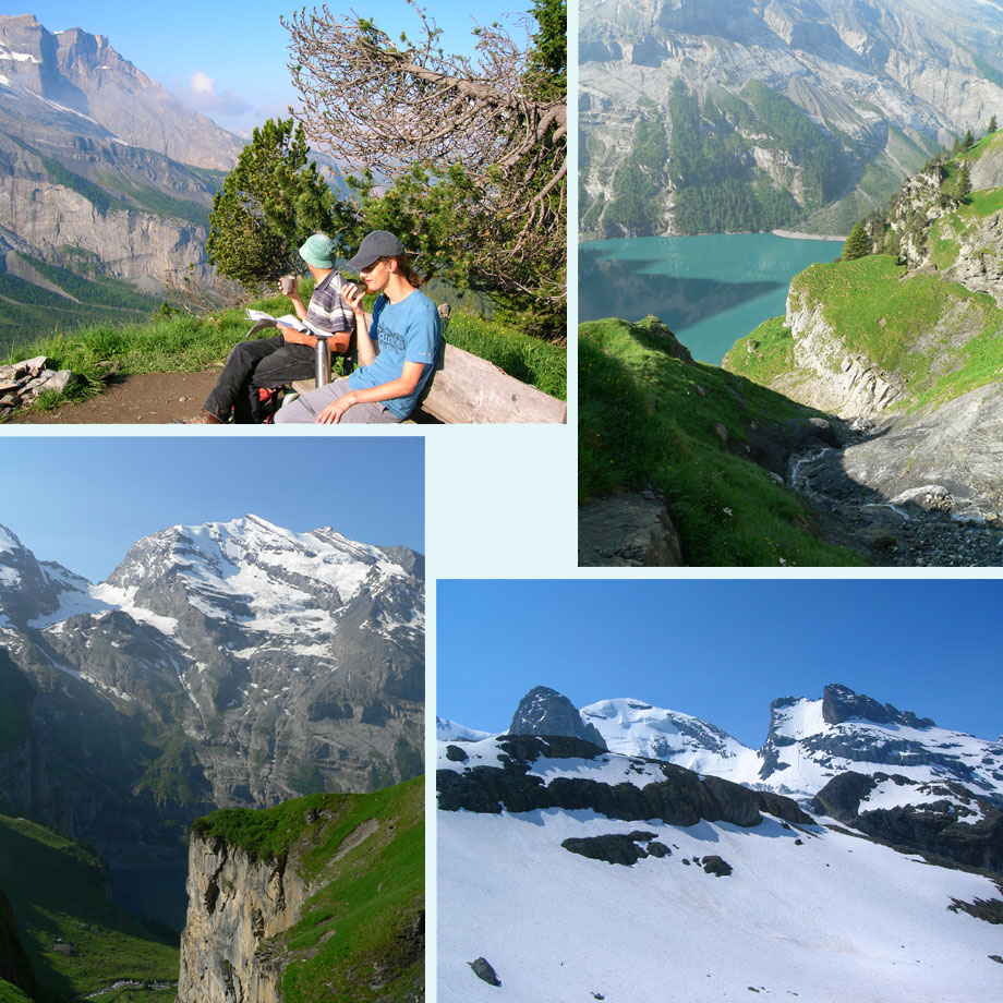 pauze, Oeschinensee van boven, uitzicht