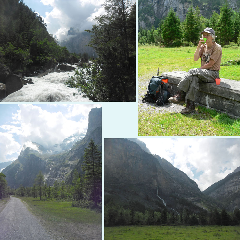 wilde Kander, pauze bij de Balmhorn, hier en daar een waterval