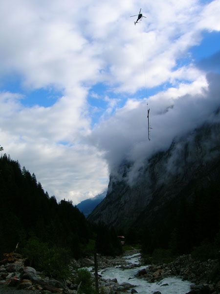 houtoogst met de helikopter