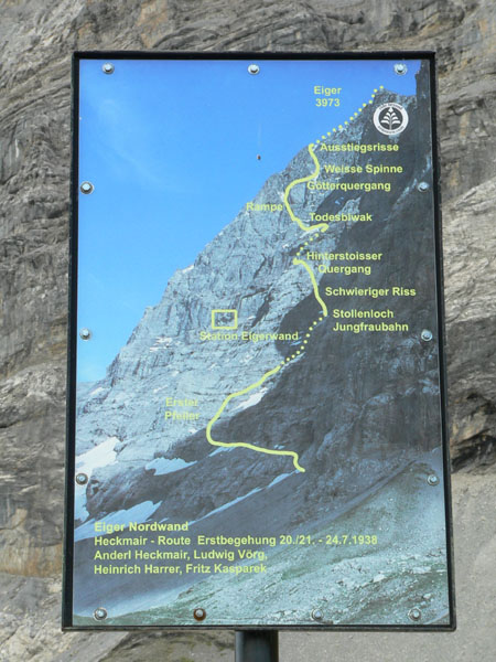 klassieke route naar de top van de Eiger