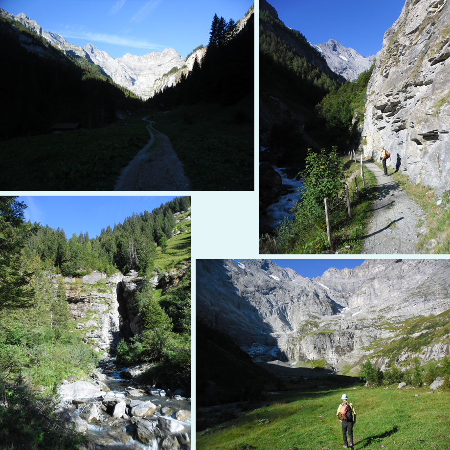 koele schaduw, langs de beek, uitgesleten door water, aan het eind van het dal