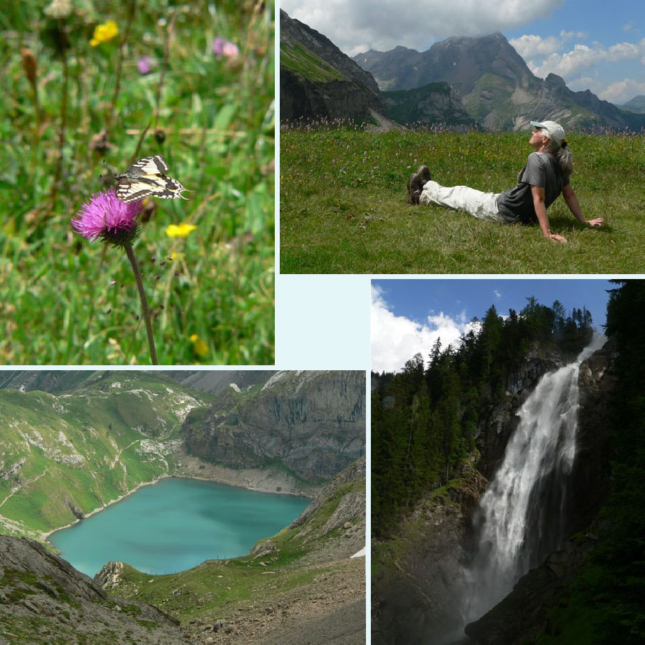 koninginnenpage, bij de Tungelpass, Iffigsee, Iffigfall