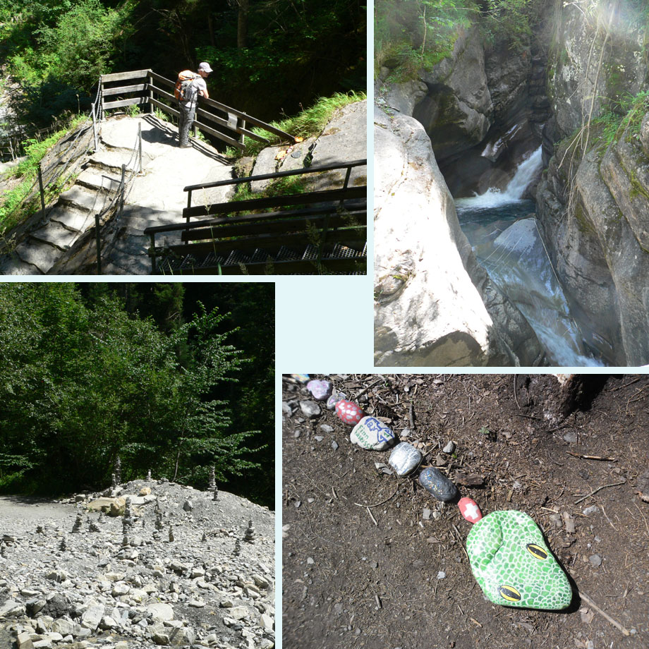 afdaling de schlucht in, de kracht van water, geen legosteentjes, de kop van Wallbachine