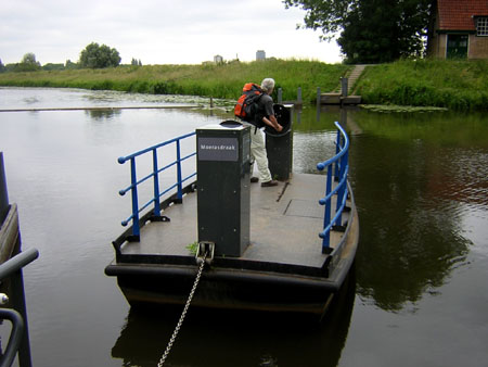 met de hand naar de overkant