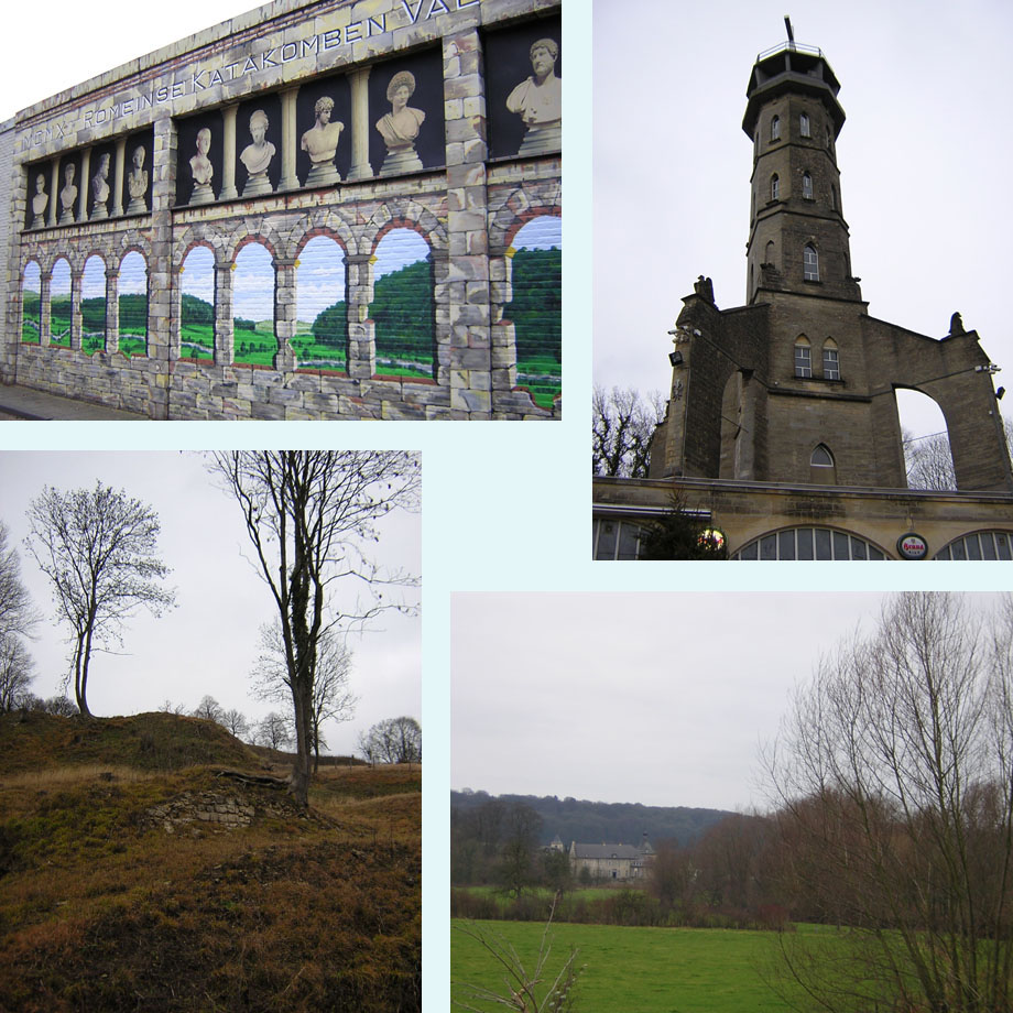 muurschildering, Wilhelminatoren, bergop, uitzicht op het dal