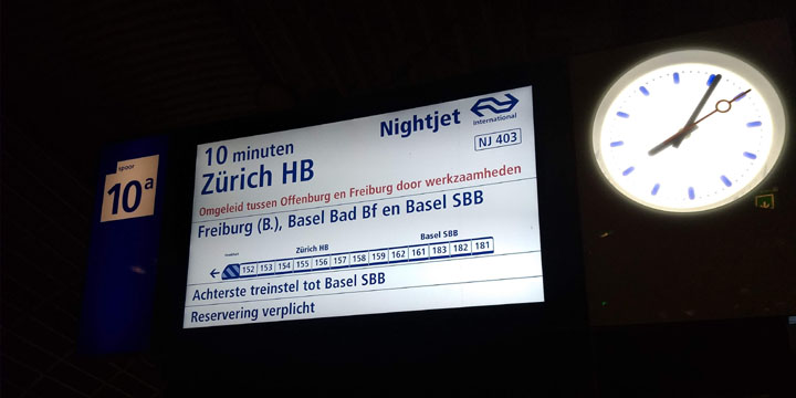vertrek van de Nightjet