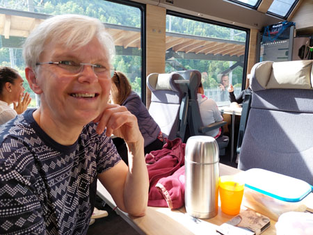 in de trein